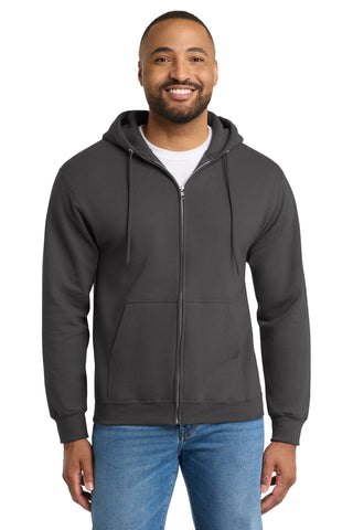Port & Co® Essential Fleece Full-Zip Hooded Sweatshirt.  PC90ZH