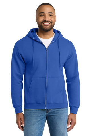 Port & Co® Essential Fleece Full-Zip Hooded Sweatshirt.  PC90ZH