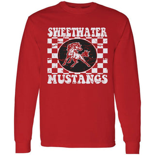 Sweetwater Mustangs - Checkered Long Sleeve T-Shirt