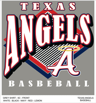 Texas Angels Stripe on Deep Heather Bella+Canvas - San Antonio Baseball