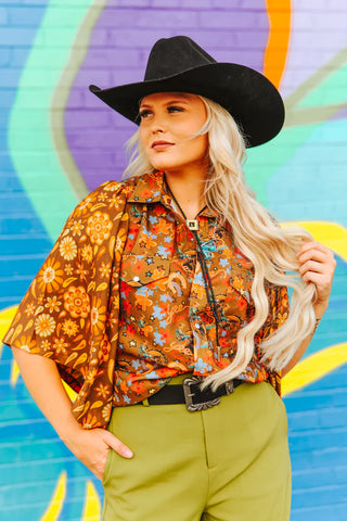 Retro Yeehaw Pearl Snap Top