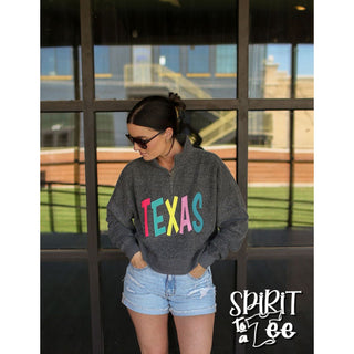 Texas Snuggle Fleece Cropped 1/4 Zip Sweatshirt