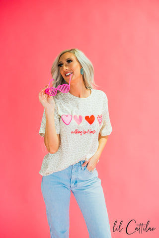 Nothing But Love Animal Print - Valentines Tee