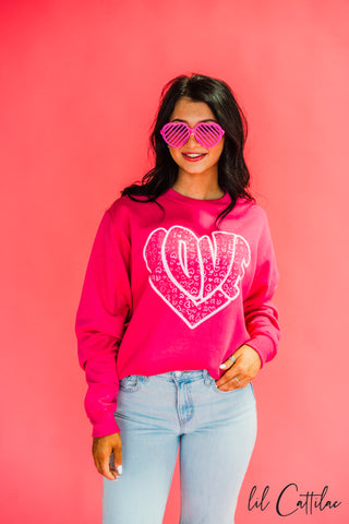 Love Glitter Heart - Valentines Sweatshirt