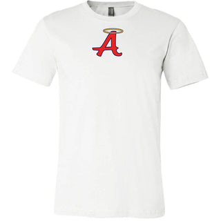 Angels Logo on White Bella+Canvas - San Antonio Baseball