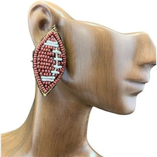 Football Seed Bead Earrings