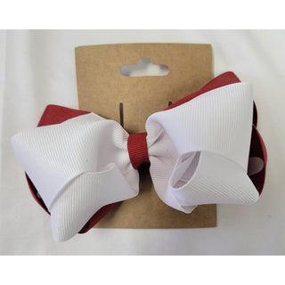Maroon and White Bows