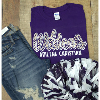 Abilene Christian University Wildcats - Animal Print Script T-Shirt