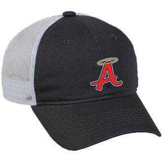 Charcoal with White Mesh Back Unstructured Cap - San Antonio Baseball