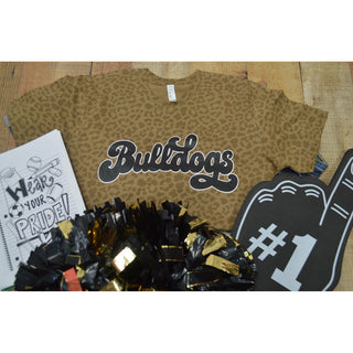 Clyde Bulldogs - Script with Animal Print T-Shirt