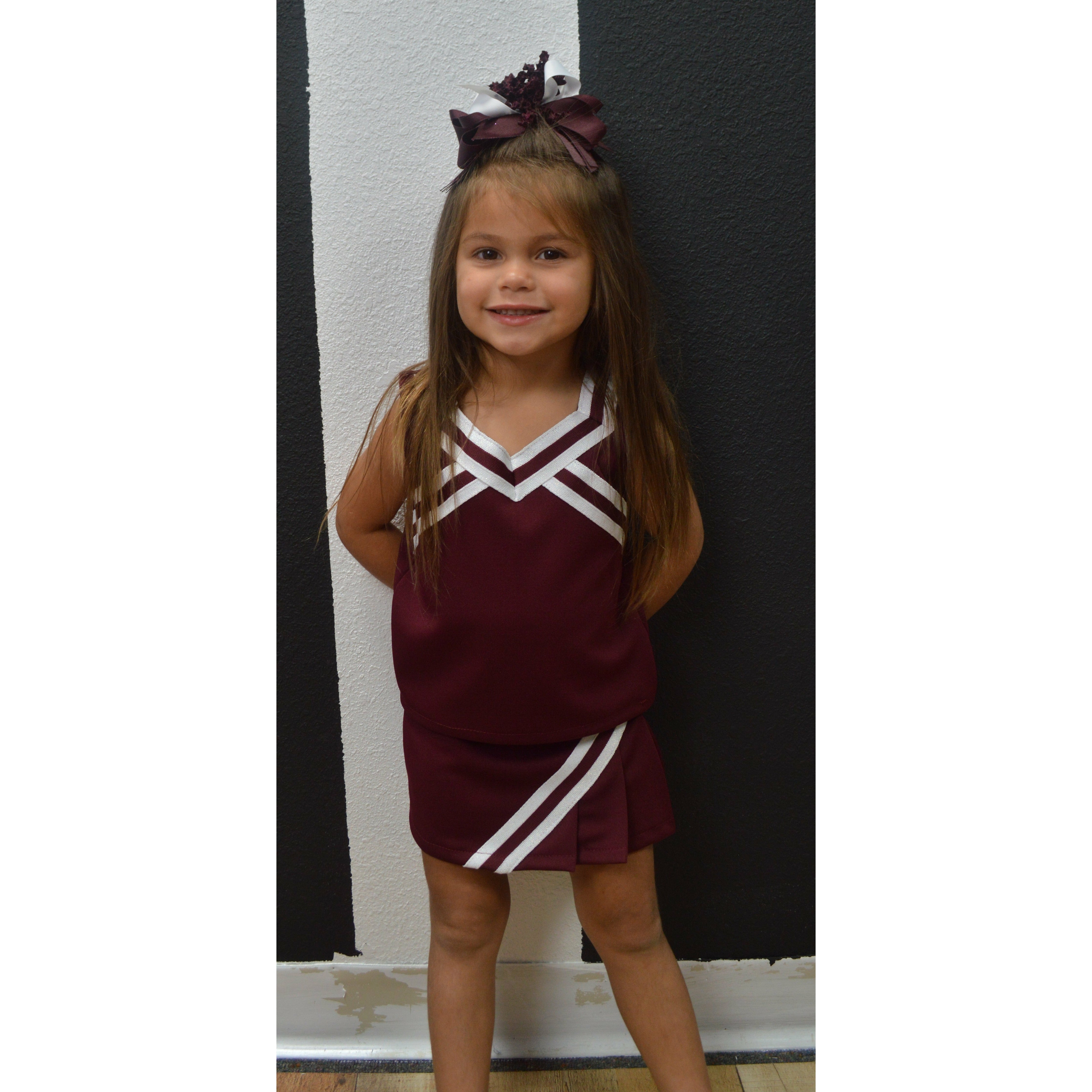 Maroon White Cheer Suit