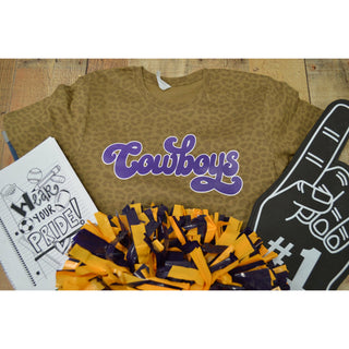 Hardin Simmons University Cowboys - Script with Animal Print T-Shirt