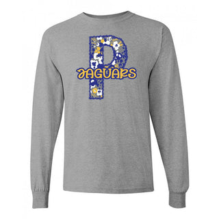 Purcell Jaguars - Stitched Flowers Long Sleeve T-Shirt