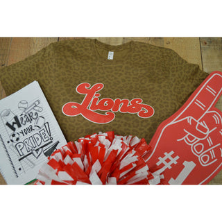 Roby Lions - Script with Animal Print T-Shirt
