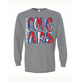 Cooper Cougars - Splatter Long Sleeve T-Shirt