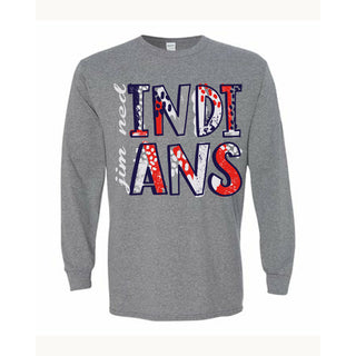 Jim Ned Indians - Splatter Long Sleeve T-Shirt