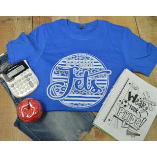 Dyess Jets - Animal Print Stripe Circle T-Shirt