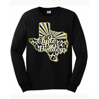 Clyde Bulldogs - Texas Sunray Long Sleeve T-Shirt