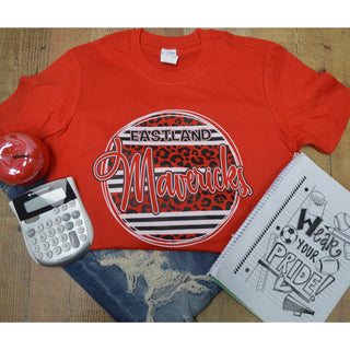 Eastland Mavericks - Animal Print Stripe Circle T-Shirt